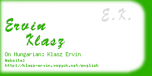 ervin klasz business card